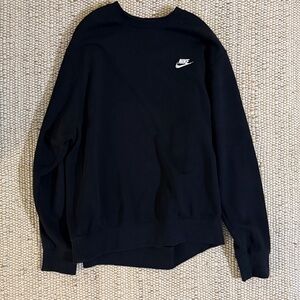 Nike Black Sweatshirt with White Swoosh Logo